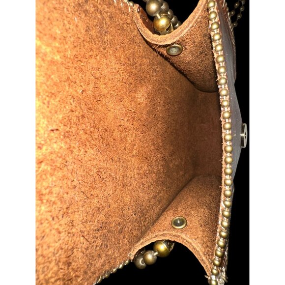 LEATHEROCK Purse Brown Leather Crossbody Cross Western Boho Shoulder Bag USA - Picture 7 of 7